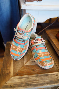 Roper Women's Hang Loose Shoe - Blue Aztec