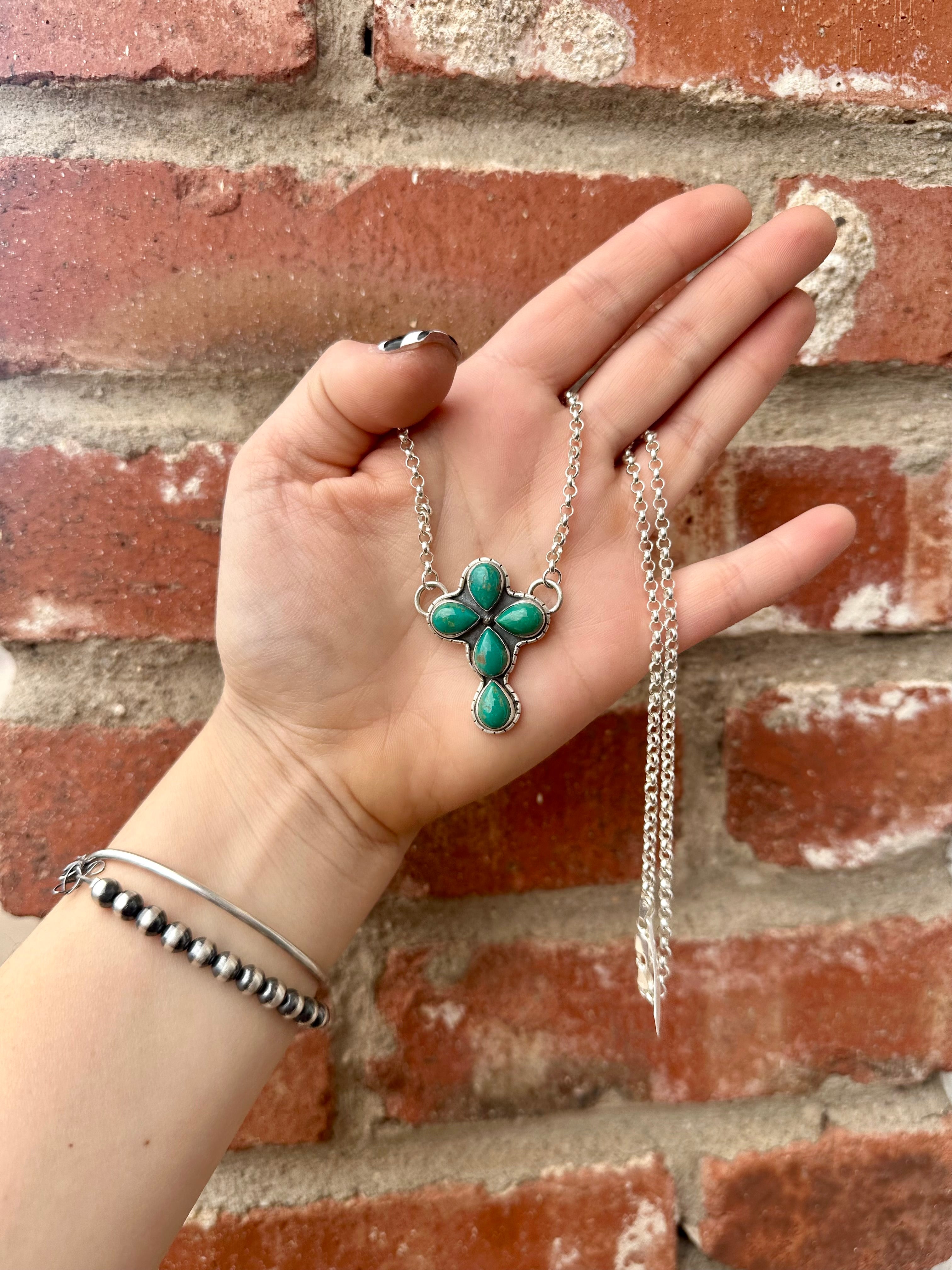 Carico Lake Turquoise Cross Necklace