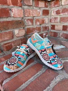 Roper Women's Hang Loose Shoe - Blue Aztec