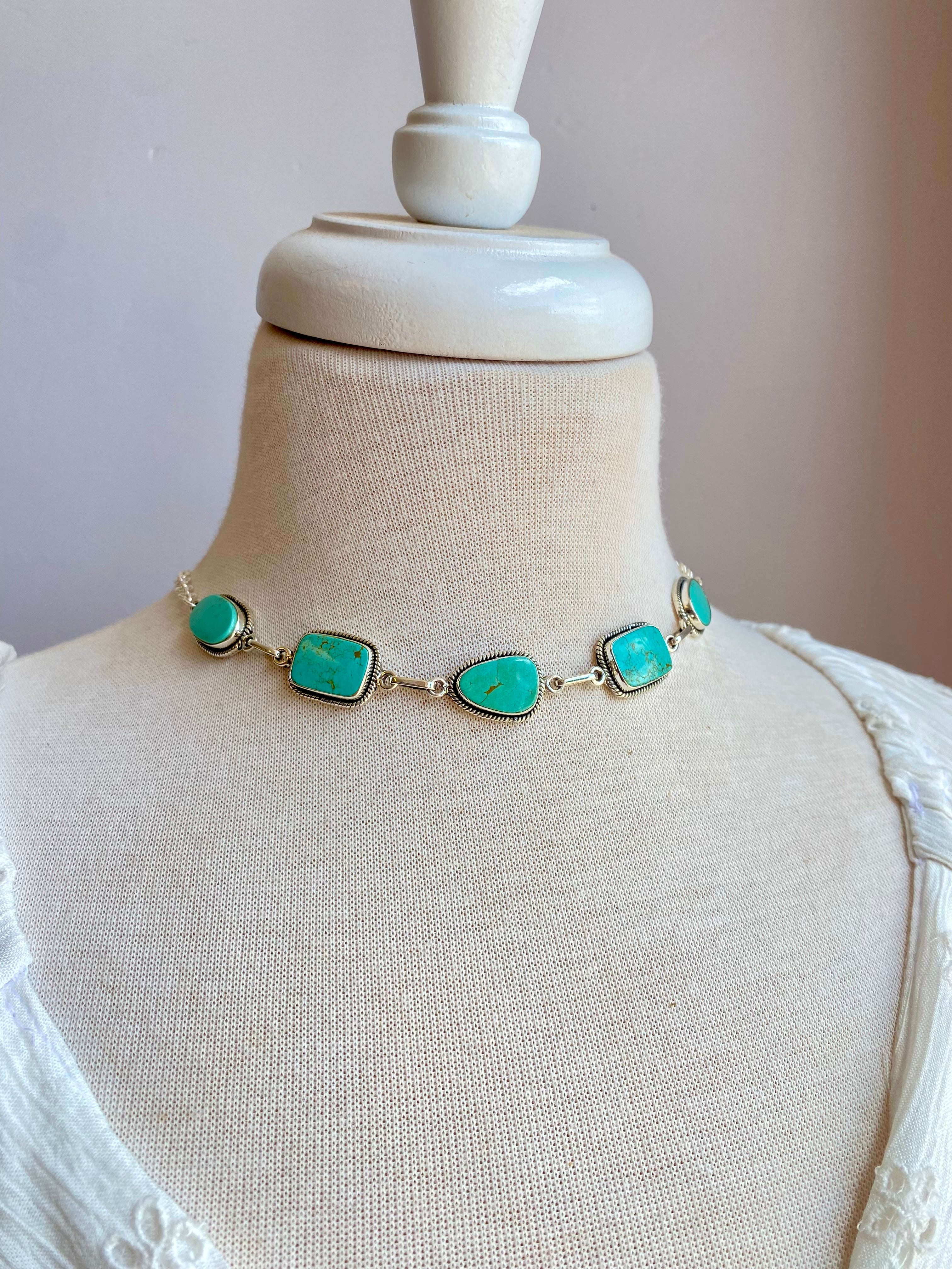 5-stone Kingman Turquoise Necklace