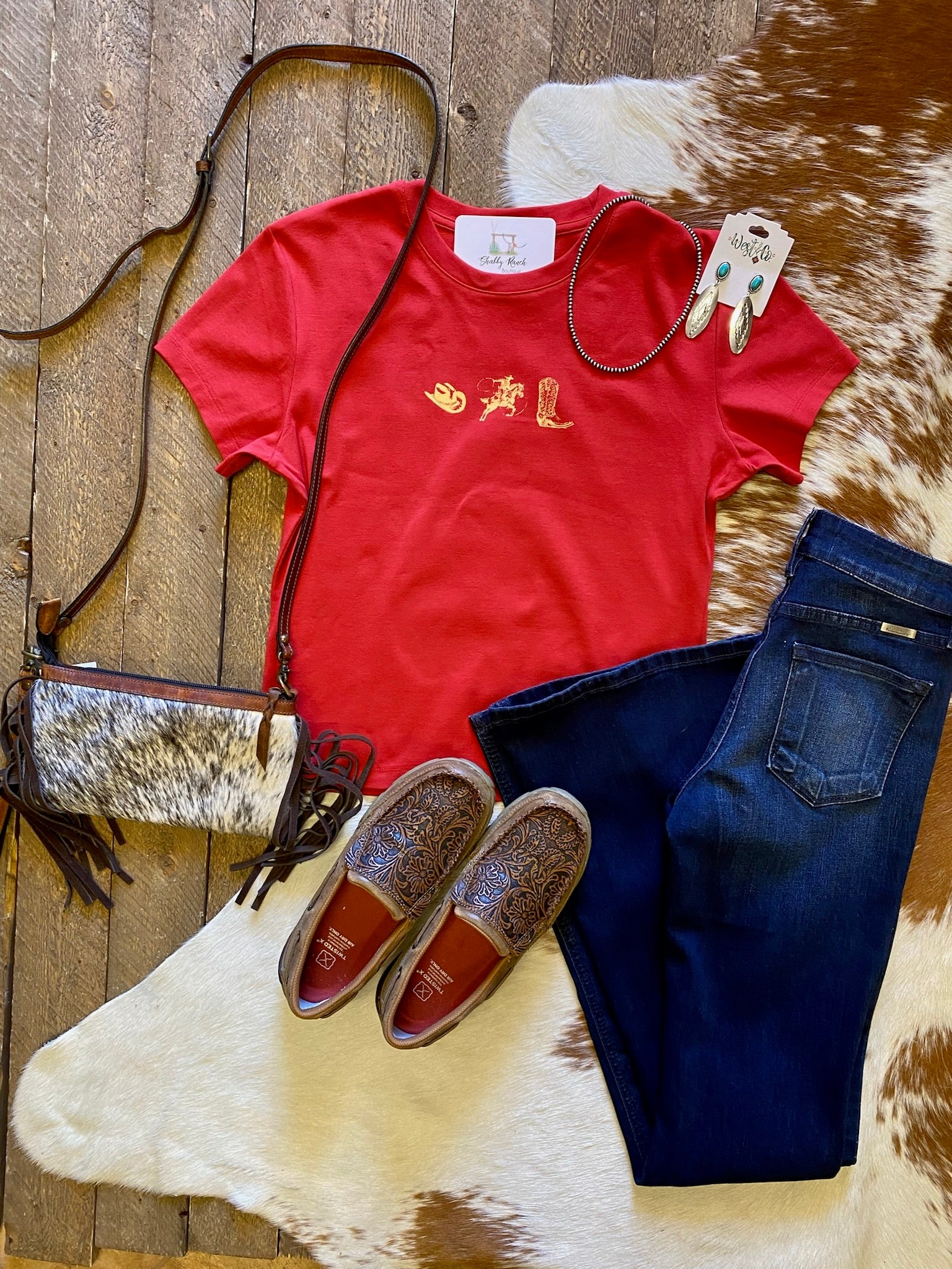 Western Trio Red Tee