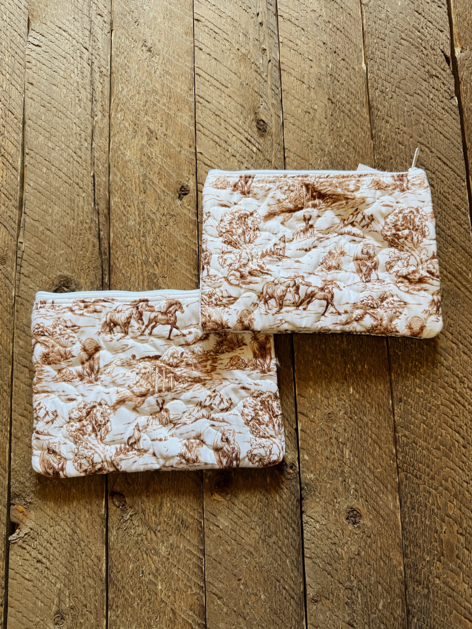 The Buffalo Toile Makeup Bag- Ida Mae