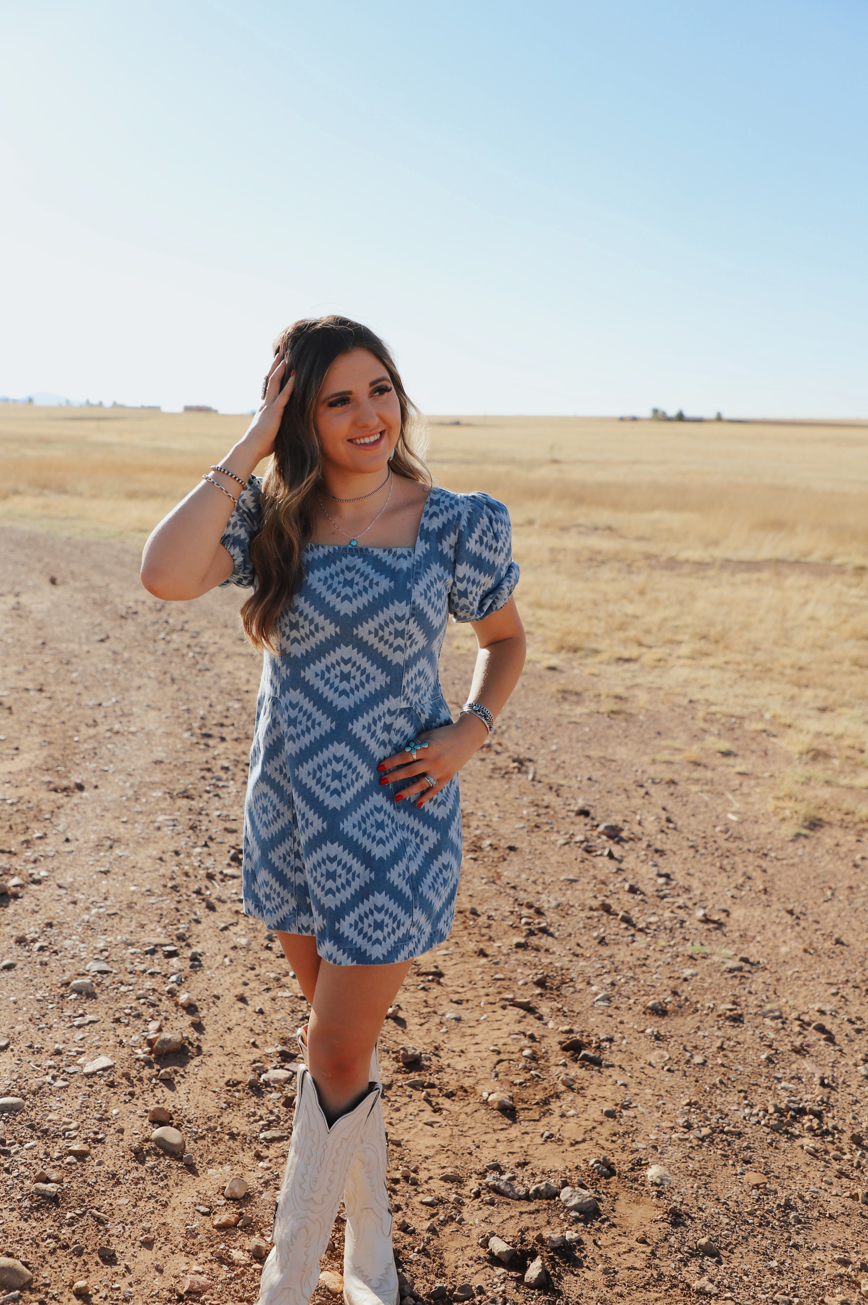 The Denim Aztec Dress