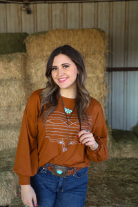 The Leddy Boot Stitch Longhorn Pullover