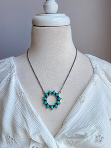 Kingman Turquoise & Sterling Eternity Necklace