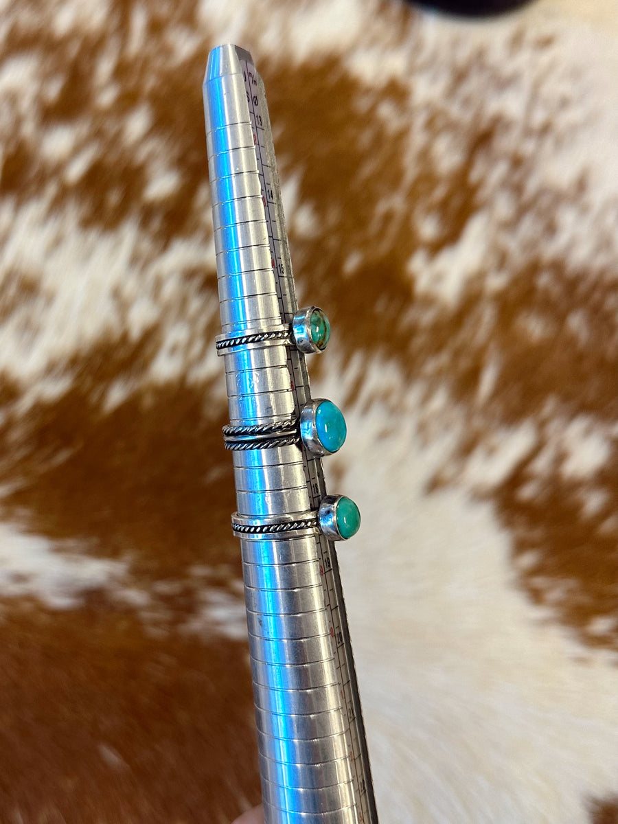 Turquoise Circle Rope Band Rings – Shabby Ranch