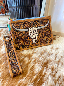 The Longhorn Tooled Card Holder