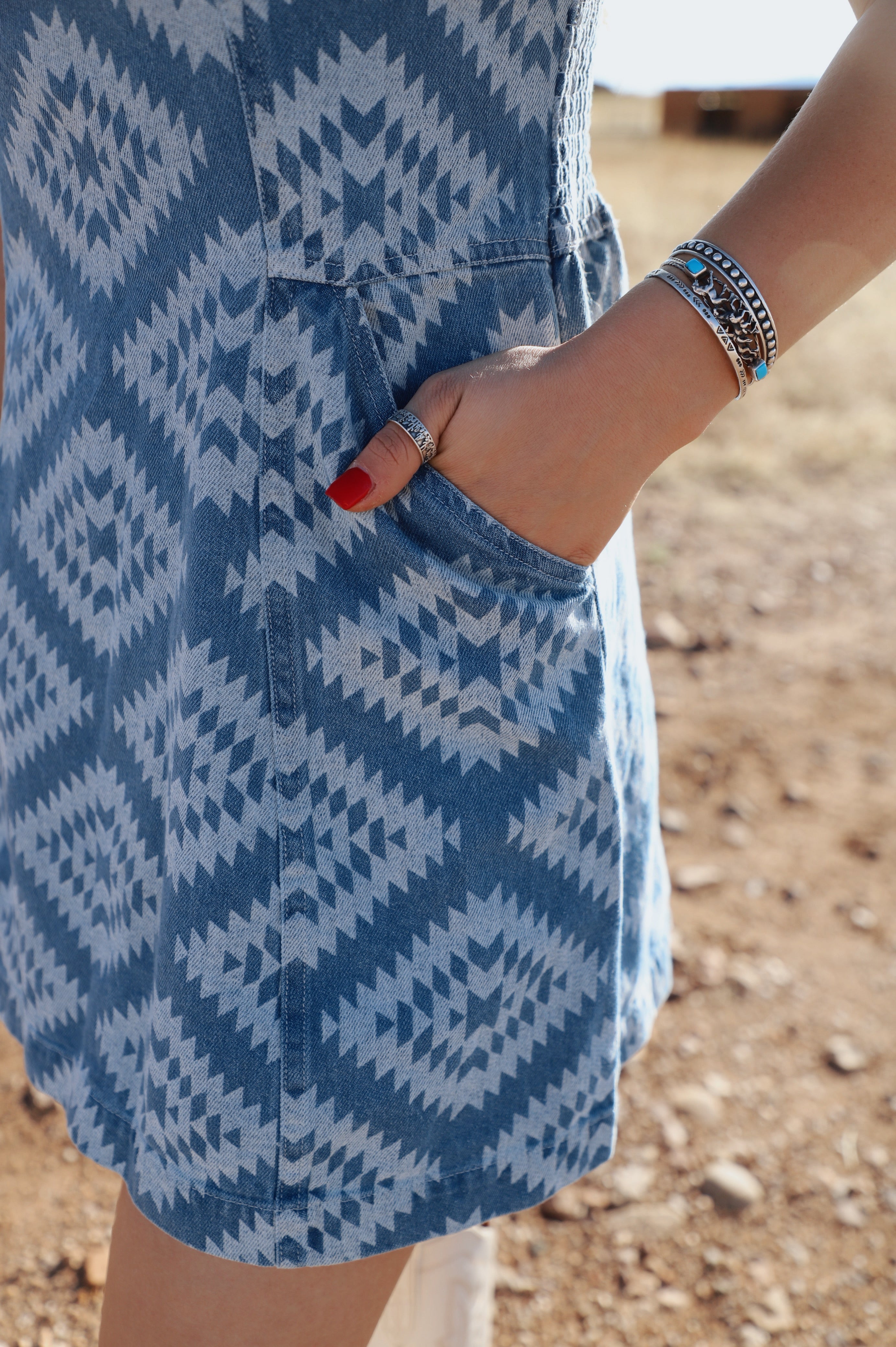 The Denim Aztec Dress