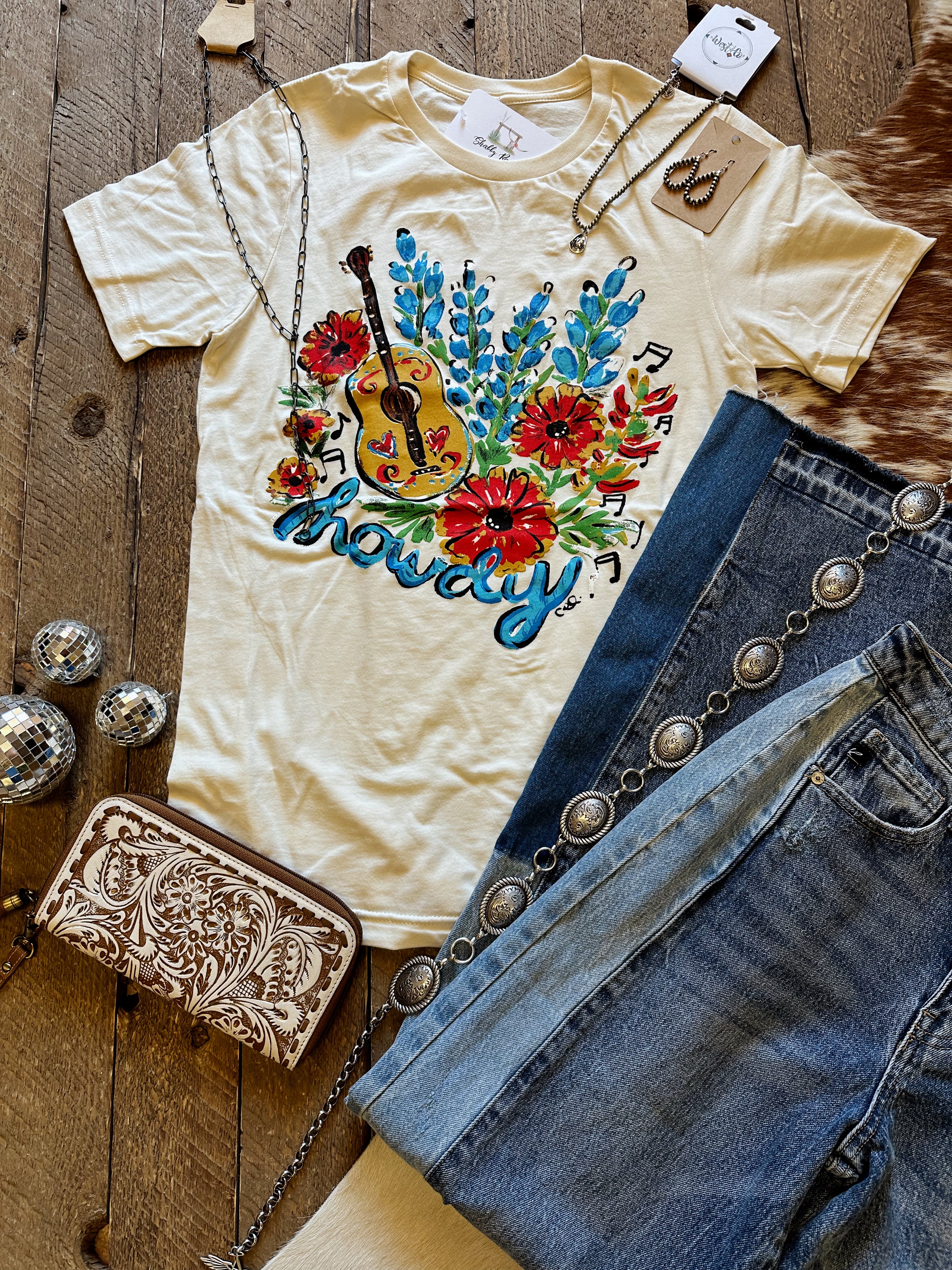 The Bluebonnet Howdy Tee