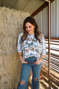 The Regina Horse Print Top