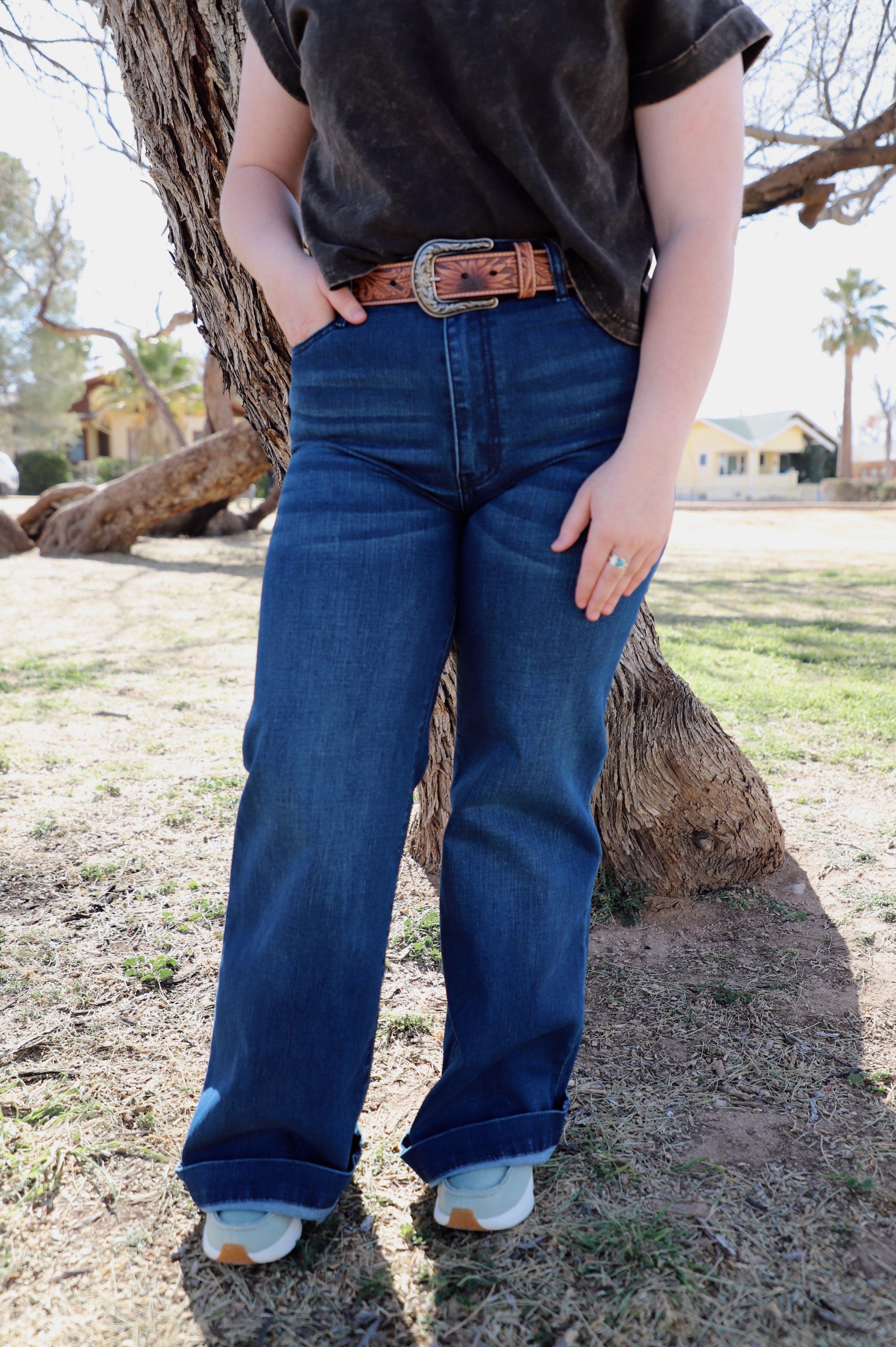 Sunflower Leather Tooled Belt