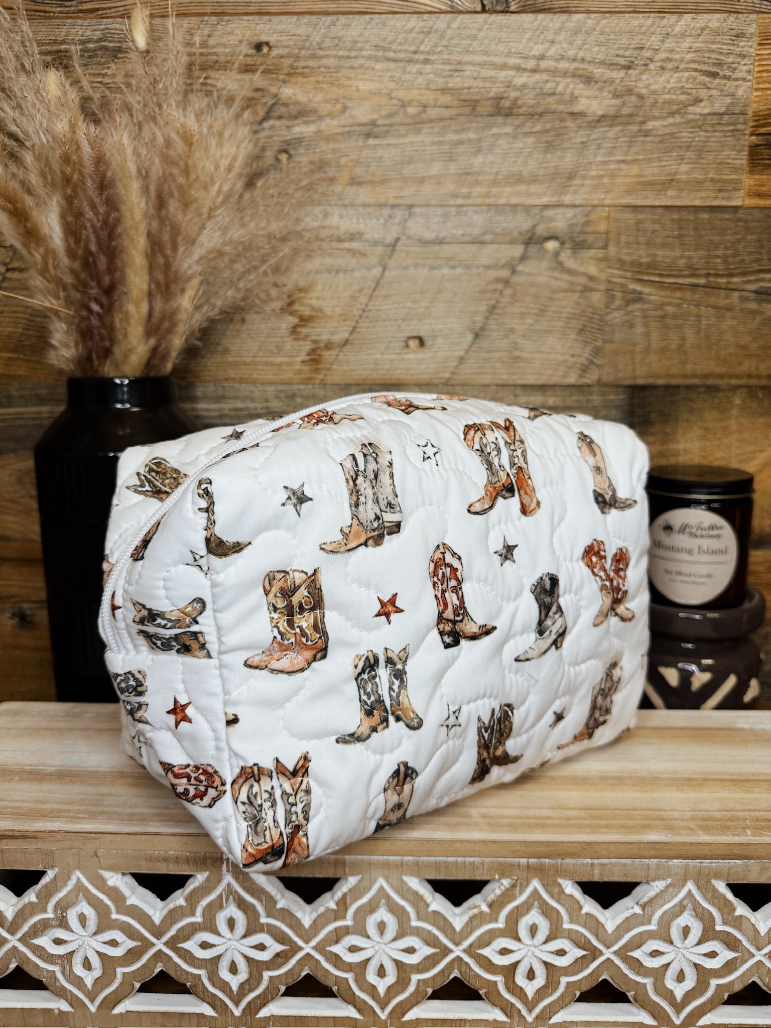 The Boots n Stars Large Makeup Bag- Ida Mae