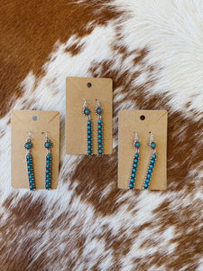 The Turquoise & Silver Bar Earrings