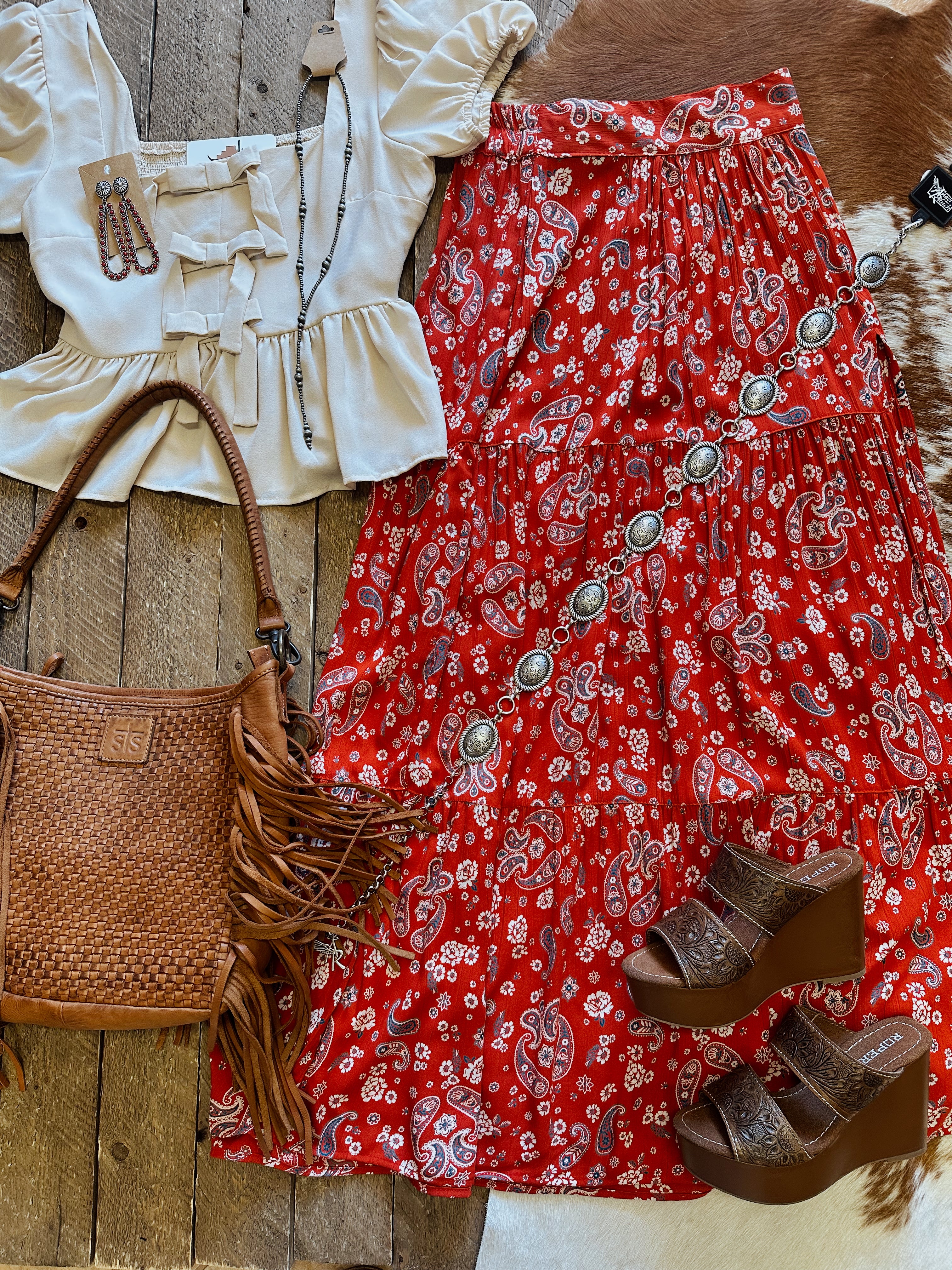The Shannon Paisley Skirt