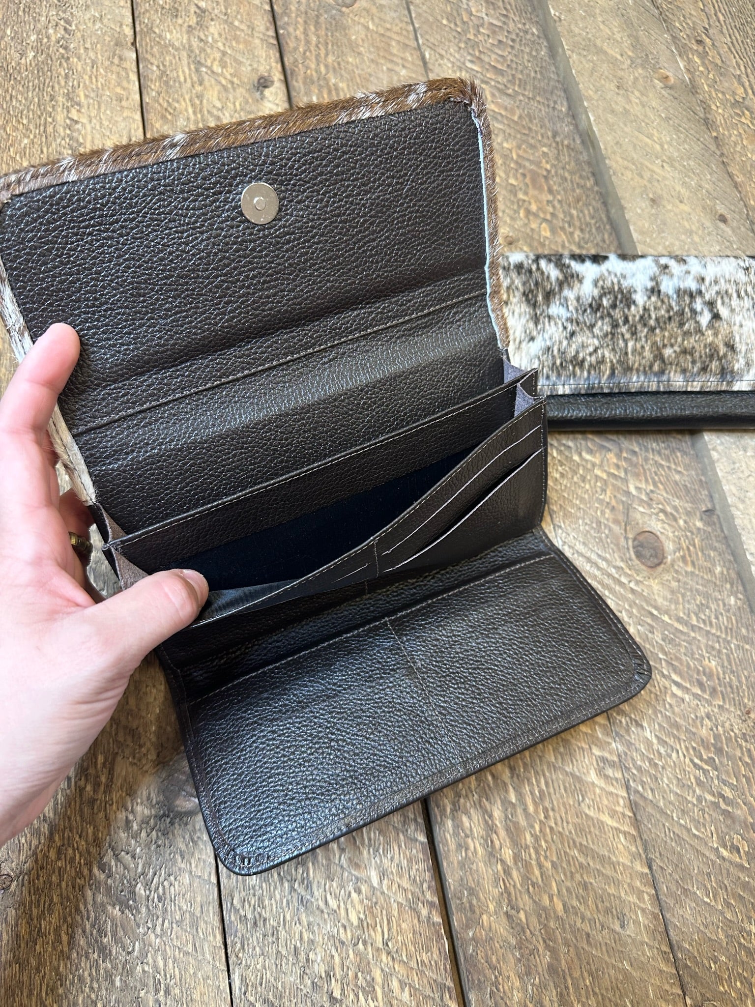 The Pagosa Cowhide Wallet - Brown