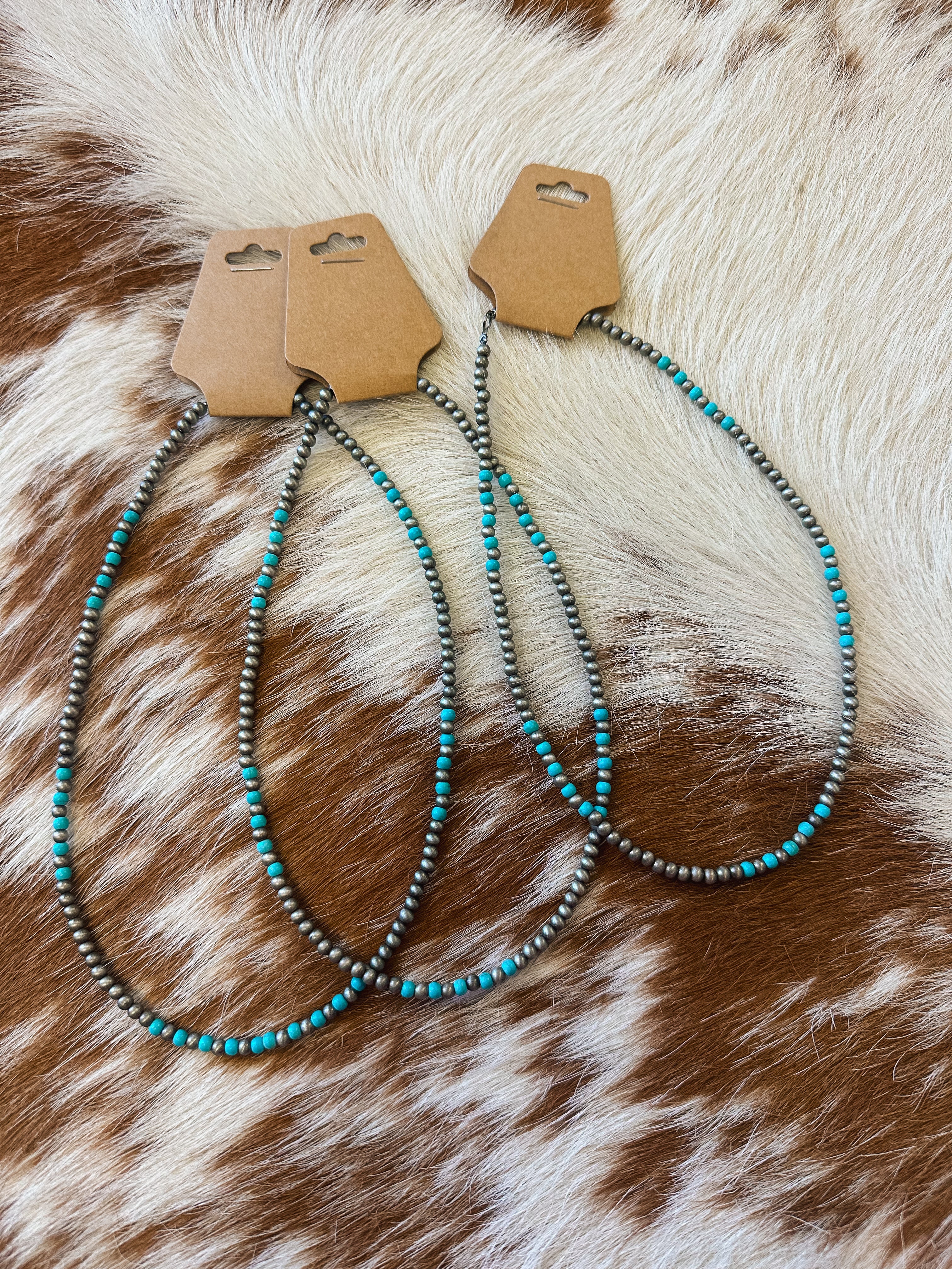 Faux Navajo Pearl & Turquoise Necklace- 16"