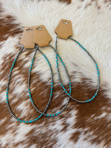 Faux Navajo Pearl & Turquoise Necklace- 16"
