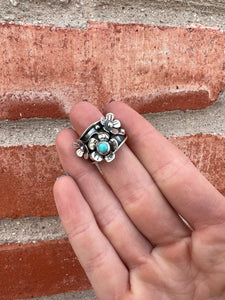 Three Flower Turquoise RIng