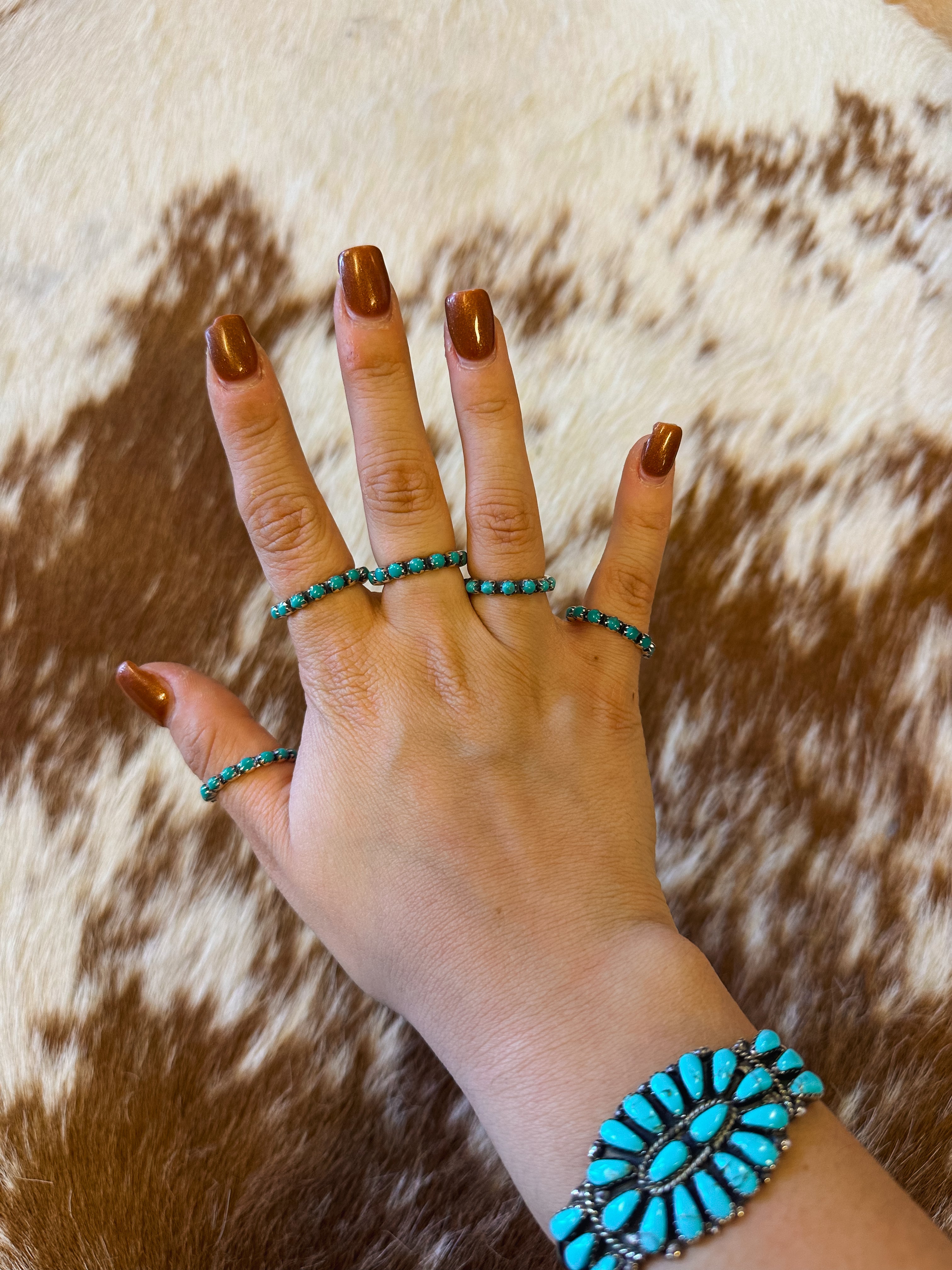Turquoise Eternity Stacker Ring