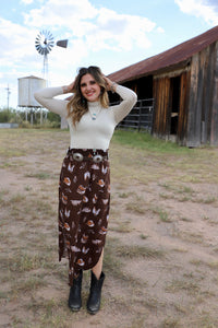 The Ella Western Print Skirt