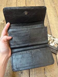 The Pagosa Cowhide Wallet- Black