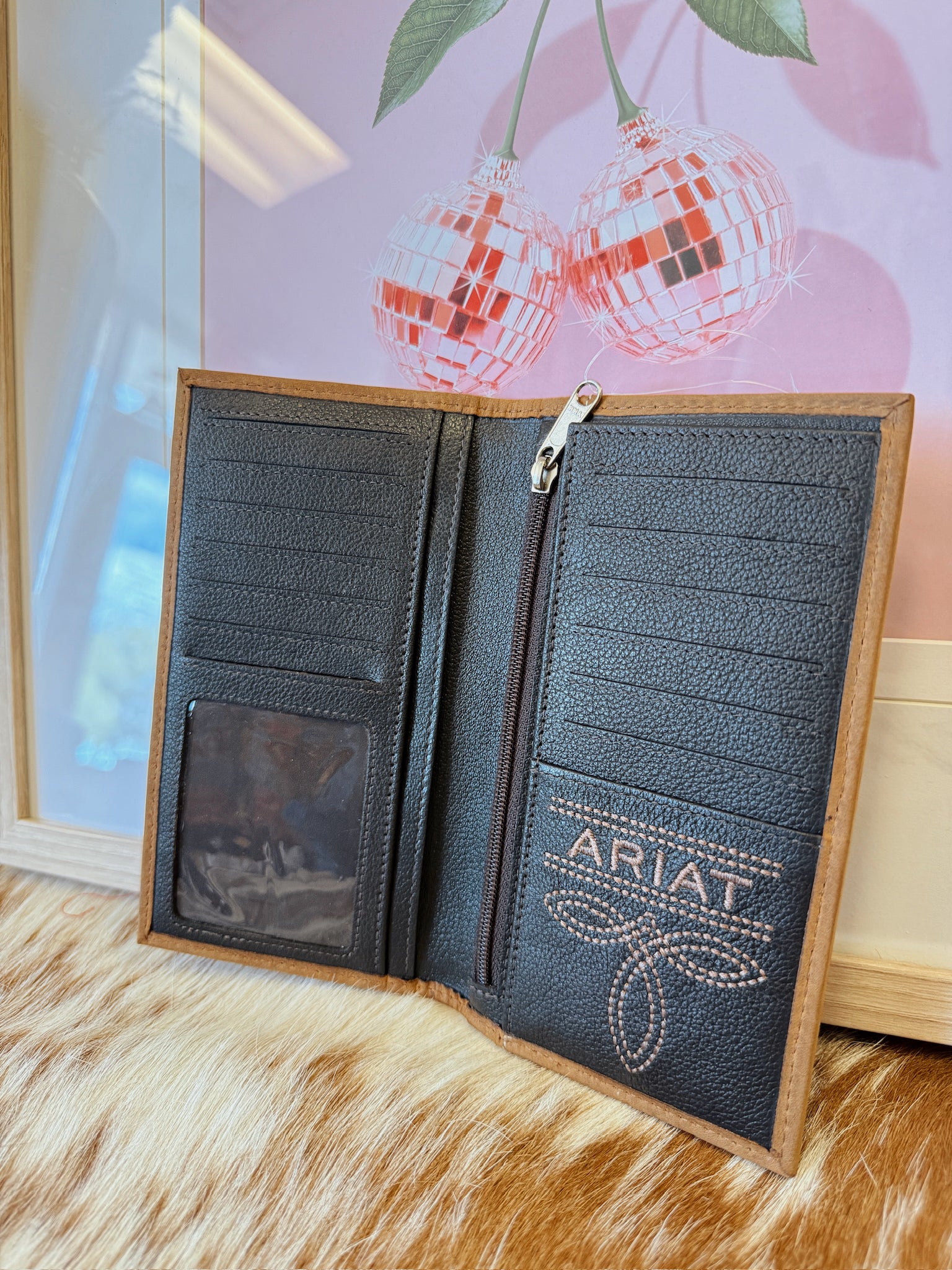 The Ariat American Flag Checkbook Wallet