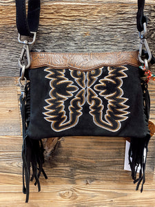 The Boot Sitch Black Crossbody Purse