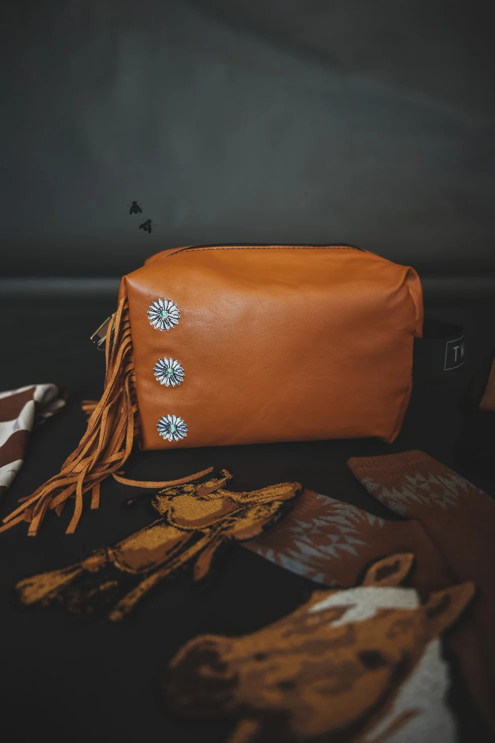 Concho Toiletry Bag- Tan