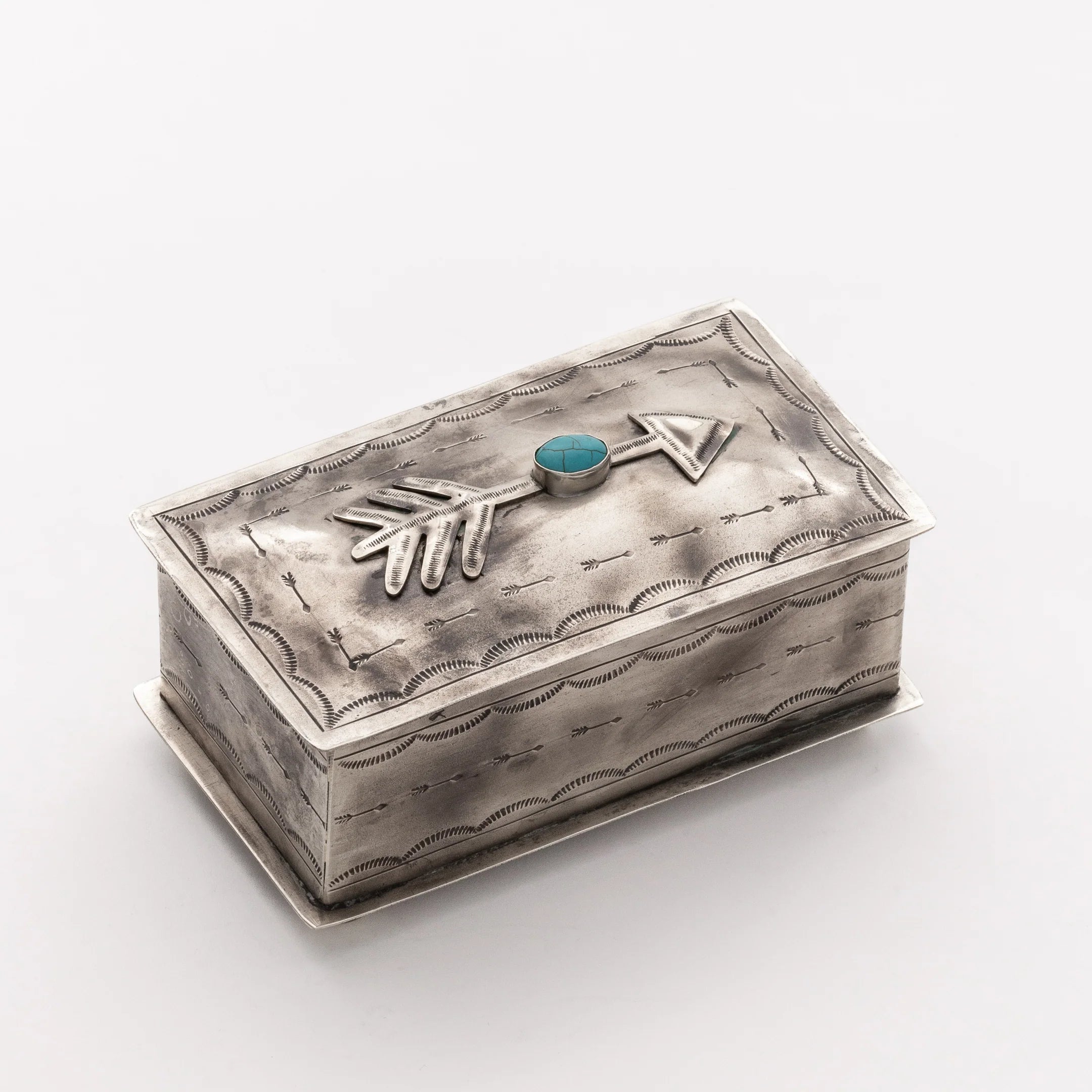 J. Alexander Stamped Arrow and Turquoise Box