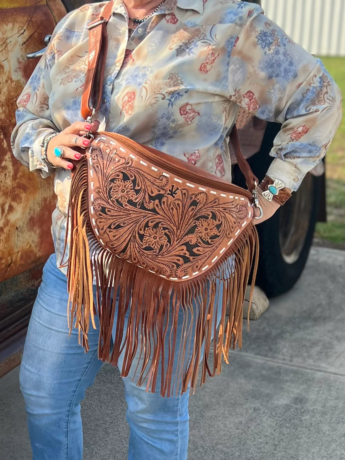 VCC- Brown Cowgirl Bumbag with Fringe