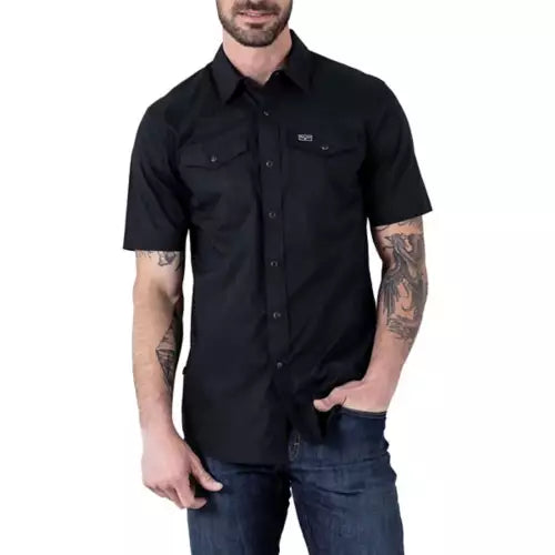 The 'Rio' Men's Black Short Sleeve Dress Shirt by Kimes Ranch