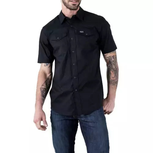 The 'Rio' Men's Black Short Sleeve Dress Shirt by Kimes Ranch