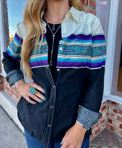 Roper-Women's Serape Border Long Sleeve Shirt