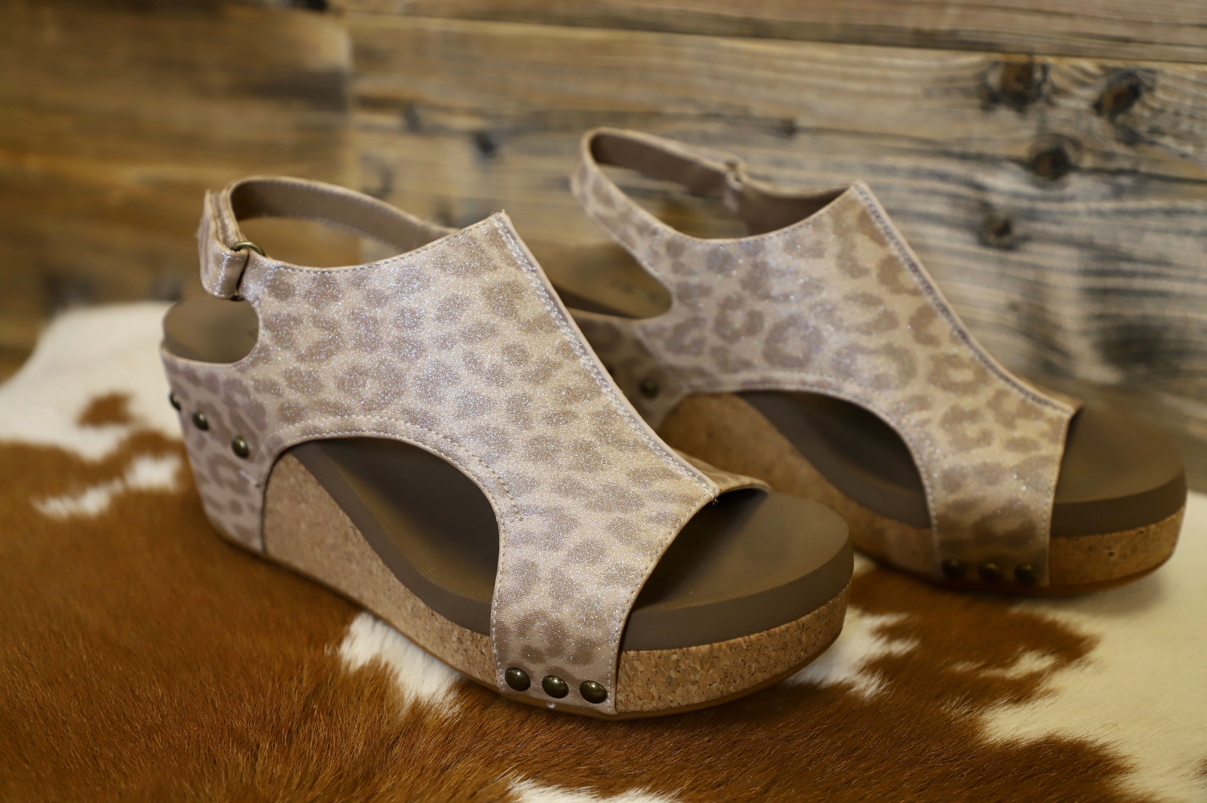 Corkys-Carley Wedge-Tan Leopard