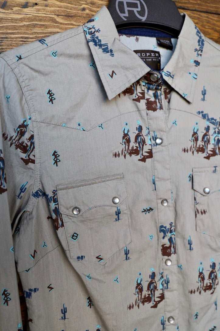 Roper-Women's Vintage Western Print Shirt