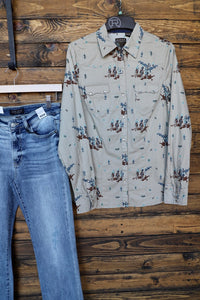 Roper-Women's Vintage Western Print Shirt