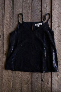 Black Sequin Tank Top