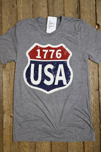 USA 1776 Tee-Grey