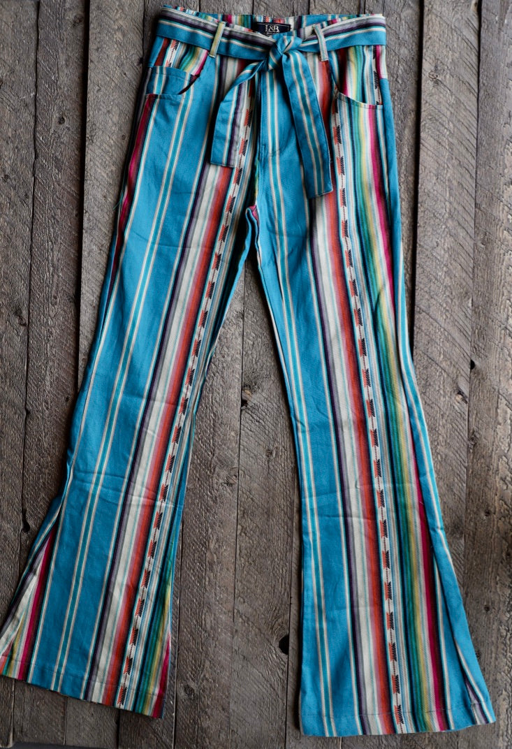 Teal Serape High Rise Pants