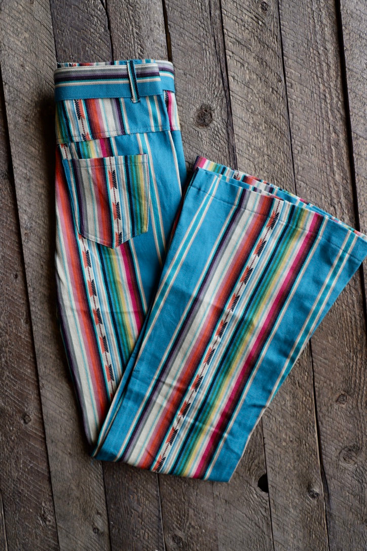 Teal Serape High Rise Pants