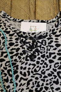 Grey Leopard Print Sweater