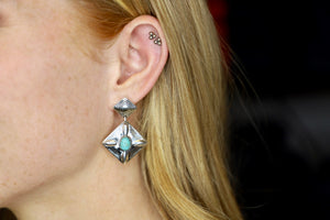 .925 Concho Post Earring w/ Turquoise