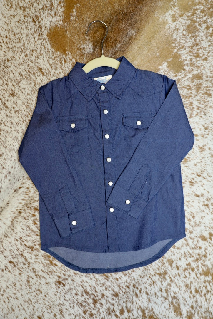 Denim Shirt-LS Toddler Boys