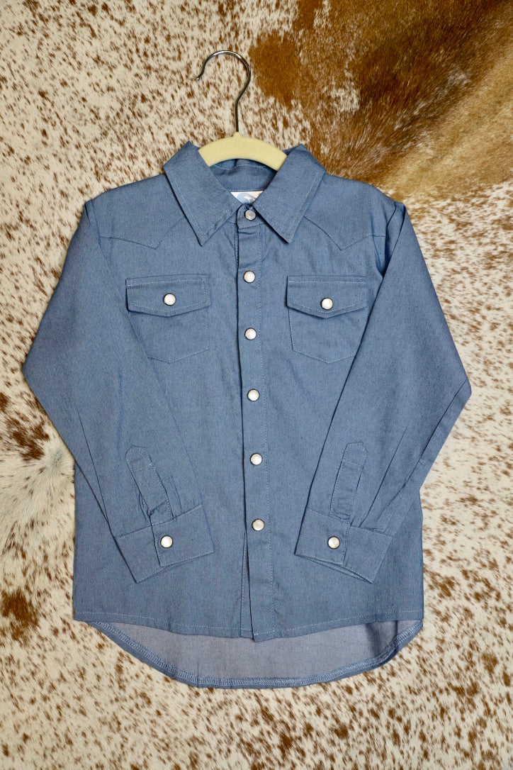 Denim Shirt-LS Toddler Boys