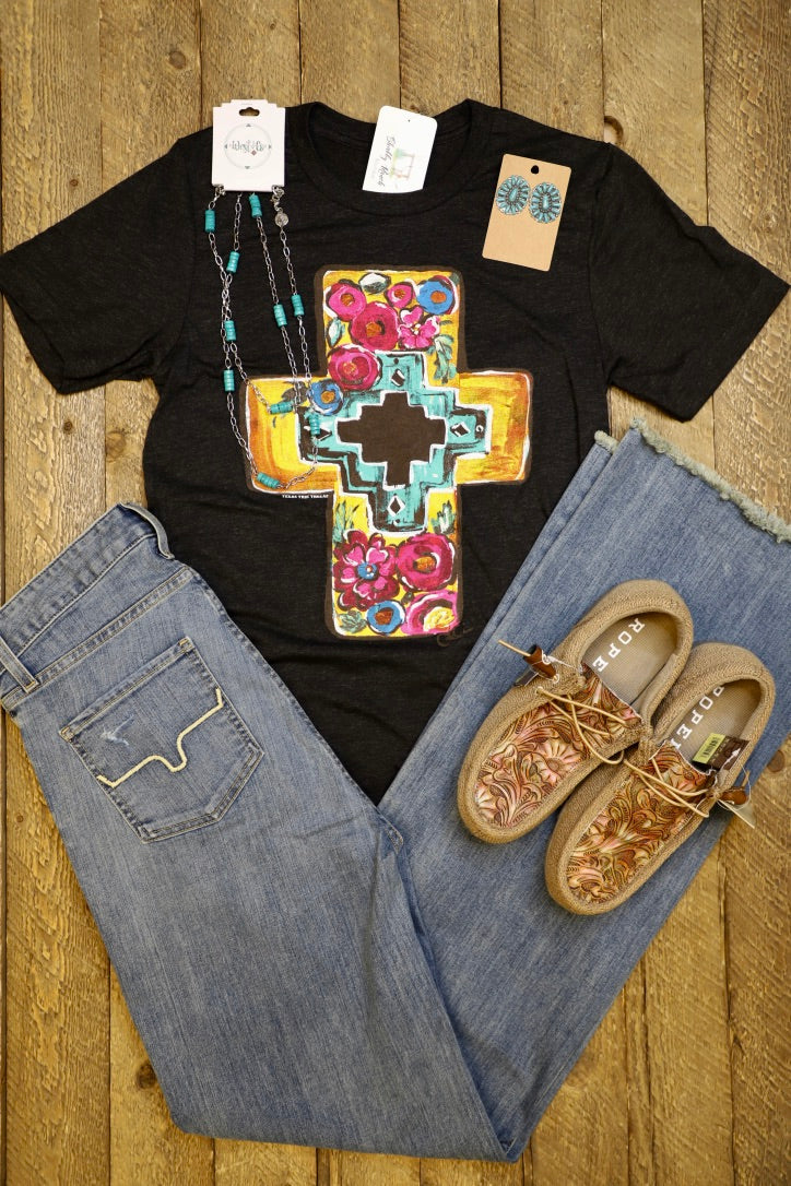 Floral Cross Tee