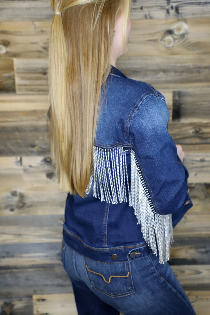 Scully Bling Fringe Denim Jacket