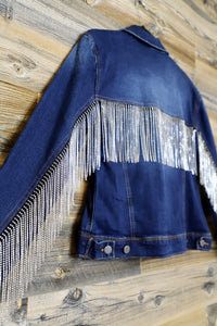 Scully Bling Fringe Denim Jacket