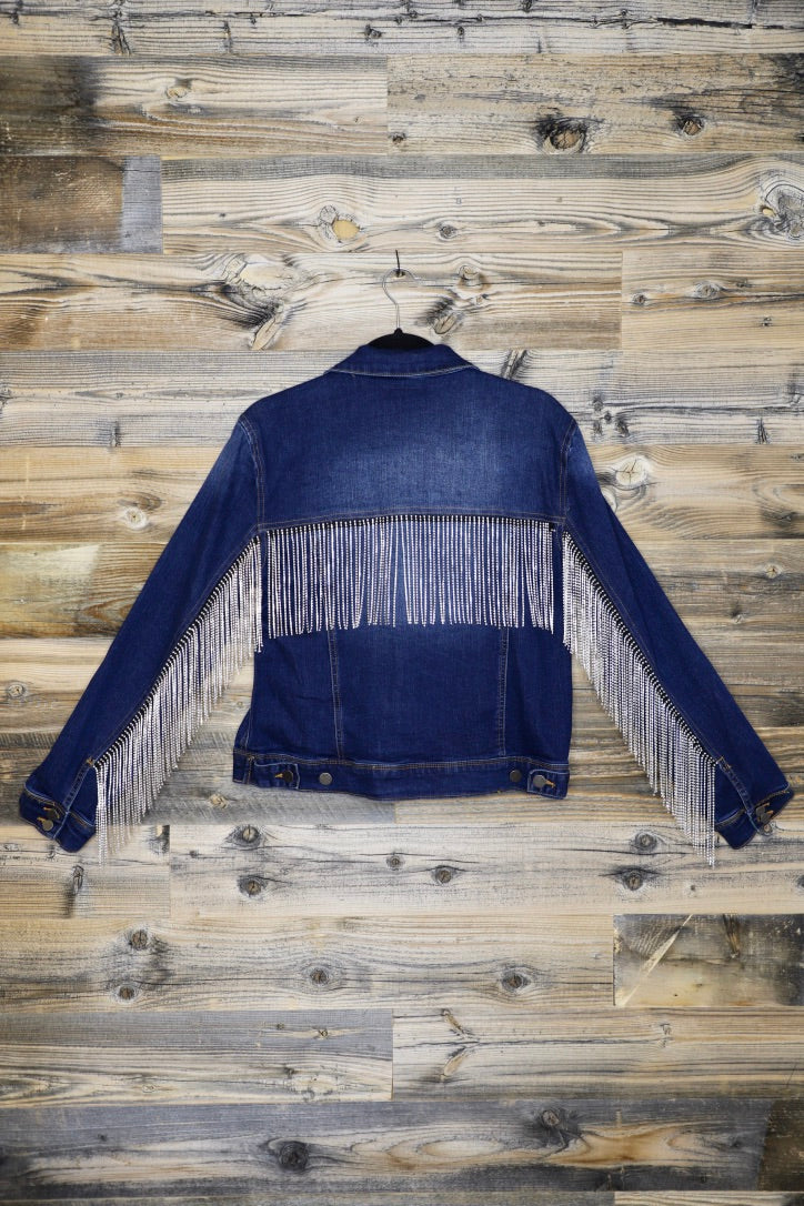 Scully Bling Fringe Denim Jacket