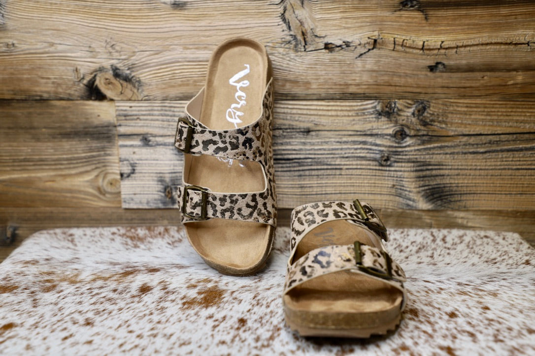 luigi' women's strappy flat sandals – leopard print cowhide | habbot