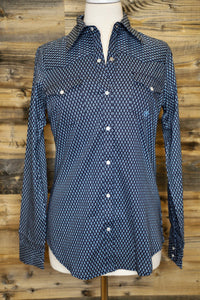 Women's Roper-Amarillo Long Sleeve Shirt-Navy